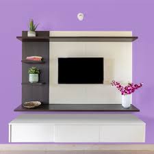 Spacious Tv Unit Design With Frosty