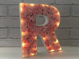 Light Up Initial Floral Light Up Letters Led Letters Light Etsy Light Up Letters Light Letters Light Up