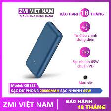 ZMI VIỆT NAM ] Sạc Dự Phòng ZMI QB823 20000mAh Sạc Nhanh 65W, 2 Cổng USB A,  1 Type C | Bảo Hành 18 Tháng