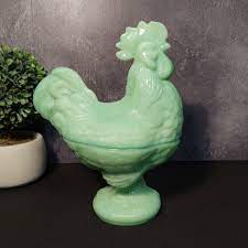 Glass Rooster En Covered Candy