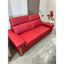 red 2 seater leather sofa at rs 150000
