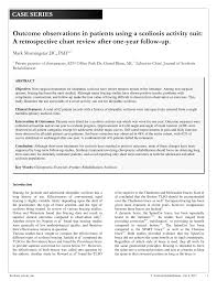 Pdf Outcome Observations In Patients Using A Scoliosis