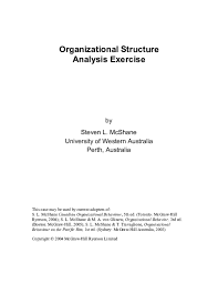 Pdf Organizational Structure Analysis Exercise