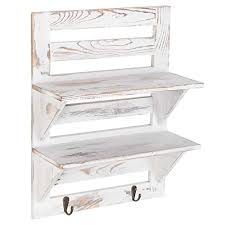 mygift 2 tier rustic whitewashed wood