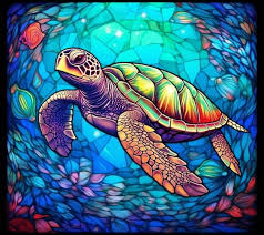 A Colorful Stained Glass Painting Of A