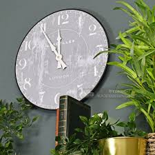 Shabby Chic Grey Wall Clock Black