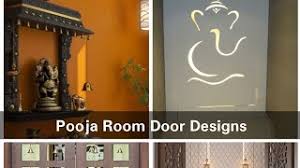 beautiful pooja room glass wooden doors