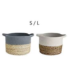 natural cotton rope baskets woven