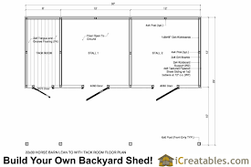 2 Stall Horse Barn Plans With Tack Room End