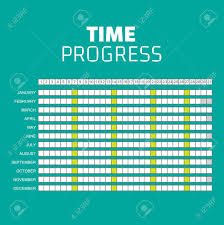Vector Timeline Progress Graph Gantt Chart Of Project