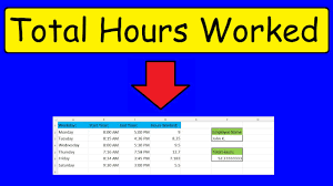 total hours worked in excel