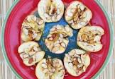 baked apples with honey and slivered almonds