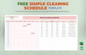 cleaning schedule template in excel