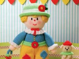 Free knitting pattern for colorblock puppy toy. Jean Greenhowe S Scarecrow Family Toy Doll Knitting Patterns Frugal Knitting Haus