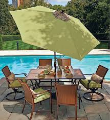 outdoor patio umbrella and table set