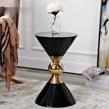 Modern Round Black End Table Of