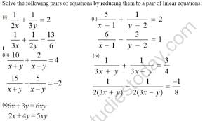 Cbse Class 10 Mathematics Pair Of