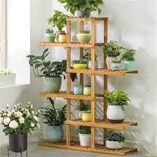 wall corner wooden plant stand