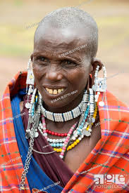 portrait of maasai woman wearing