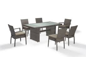 Gray Wicker Outdoor Chairs Dining Table