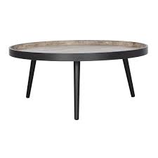 black wood round tray top coffee table