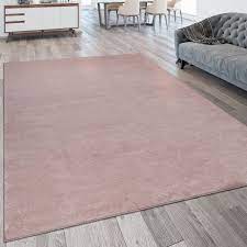 Moderne teppiche schaffen einen mittelpunkt im zimmer oder halten optisch einzelne bereiche zusammen: Kurzflor Teppich Waschbar Einfarbig Rosa Teppichcenter24