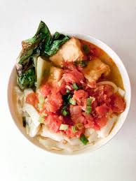 vegan chinese rice noodle soup mochi