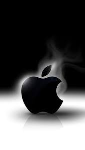 apple logo black white hd phone