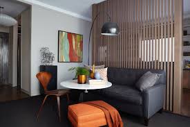 wooden slatted screen made a room