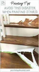Paint Stained Stairs White