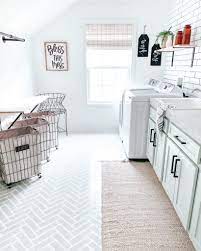 how i stenciled my laundry room floors