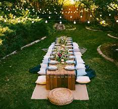 boho chic outdoor dinner party