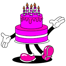 birthday cake cartoon character vector