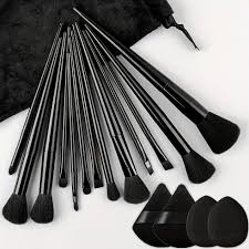 soft fluffy makeup brushes with storage