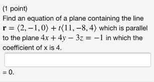 find an equation of a plane containing