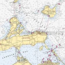 Ohio Kelleys Island Catawba Island Nautical Chart Decor