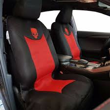 Skull Airflow Mesh Red Black Front Seat