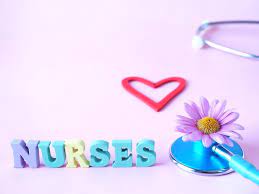 pink background with the word nurses