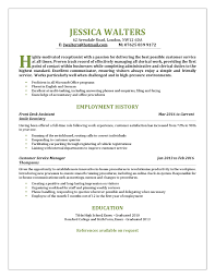 10 Resume Sample For Receptionist Position Payment Format