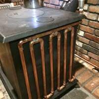 homemade wood stove hydronic radiant