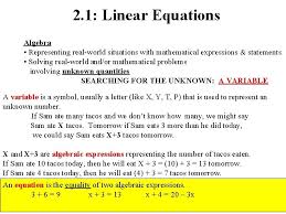 2 1 linear equations algebra