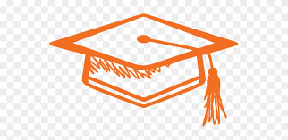 orange graduation cap clipart