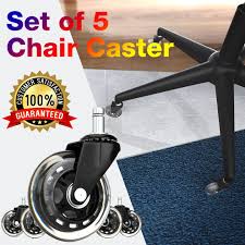 set of 5 office chair caster wheels