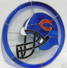 Chicago Bears Stained Glass Football