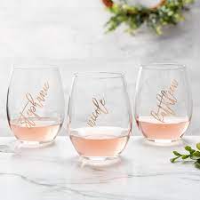 Stemless Rose Wine Glass