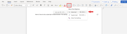 How To Do Subscript In Word A Step By