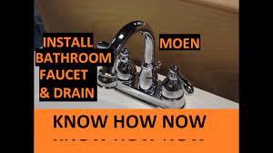 Install Moen Bathroom Sink Faucet and Drain - YouTube