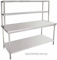 Collection only but various stainless steel prep tables, shelves and cabinet. Tien Tien Stainless Steel Work Table With Top Shelves Bn W31 Ss021 Ss Wt Series