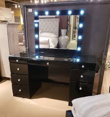 avery black vanity desk and mirror