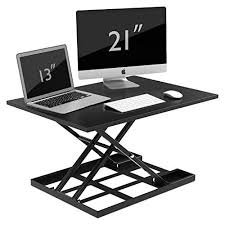 Rectangular black standing desks with adjustable height. 1home Sit Stand Height Adjustable Desk Converter Standing Https Www Amazon Com Dp B06xwq3ynj R Adjustable Height Desk Sit Stand Desk Adjustable Desk Riser